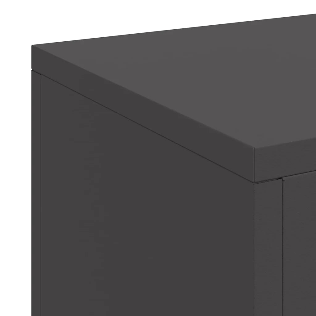Supporto per piante 3 pcs Nero Acciaio 865827