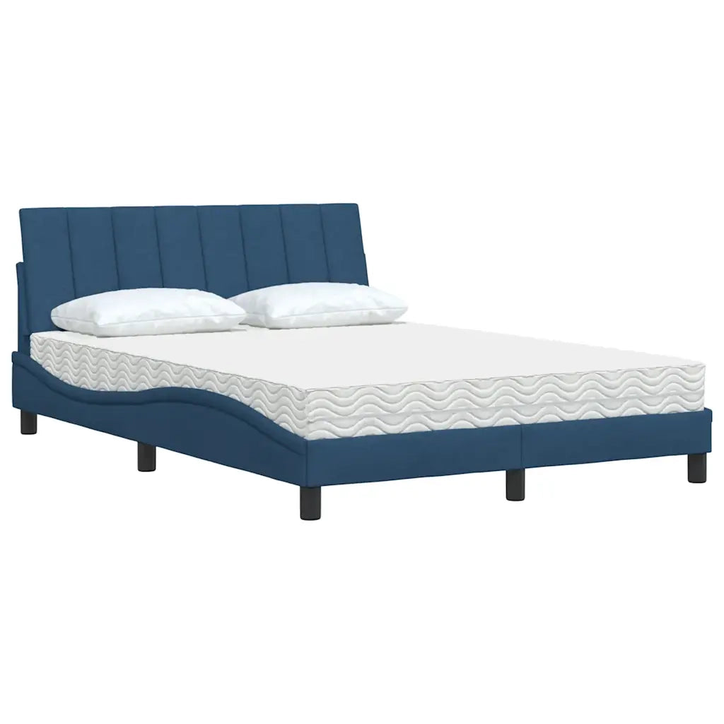 Letto con Materasso Hanko Blu 140x200 cm in Tessuto 3310537