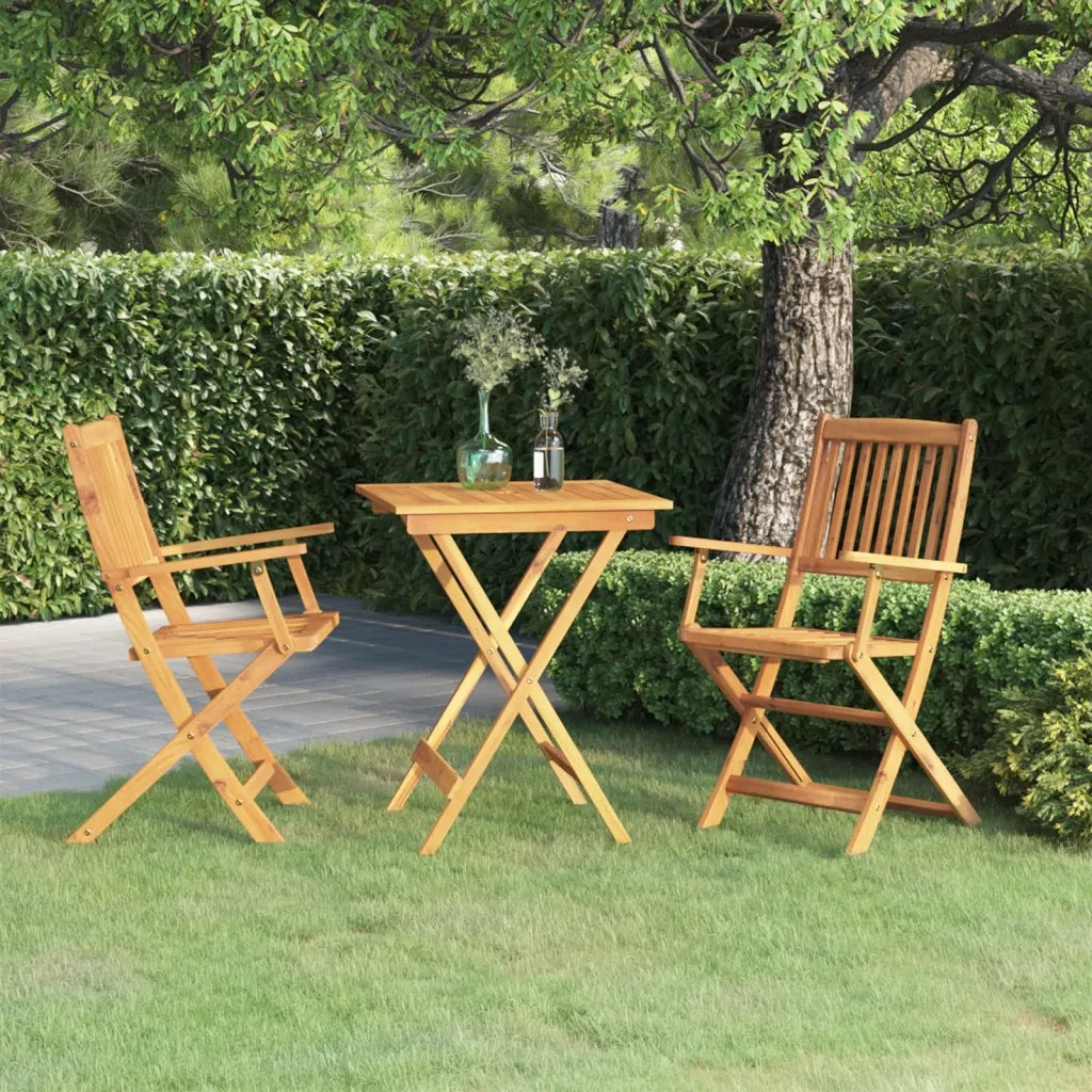 Set da Pranzo da Giardino 3 pz Pieghevole in Massello di Acacia 3058253