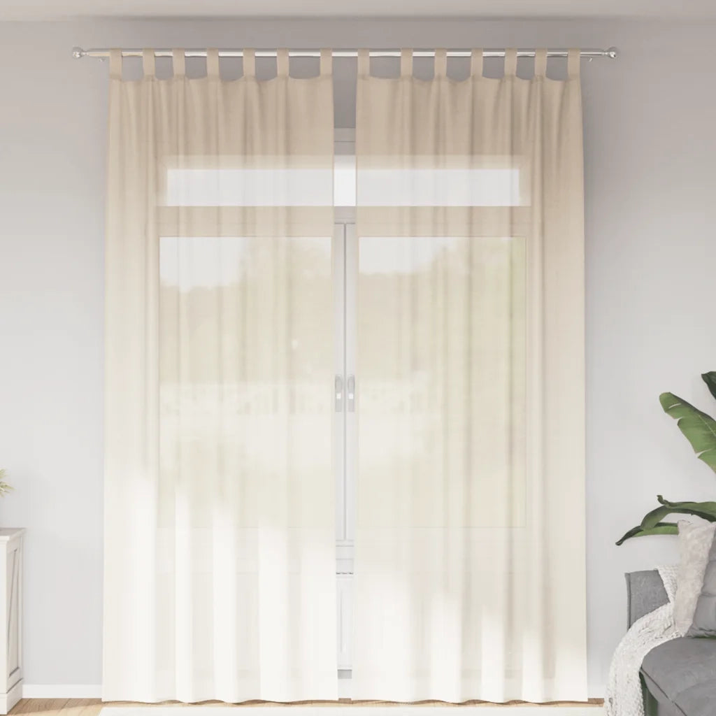 vidaXL Tende in Voile con Linguetta 2 pz Crema