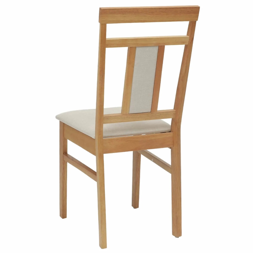 Sedia da pranzo 2 pcs Naturale e chiaro Legno di gomma solido 42020503