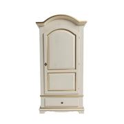 Armadio shabby 1 porta legno bianco anticato filo ocra 96x56x196 - Mobili 2G