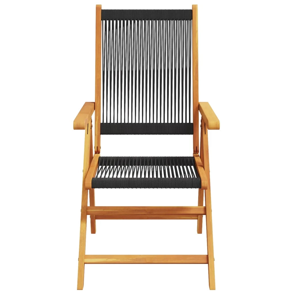 Sedie da Giardino Reclinabili 4pz Nere Legno Massello di Acacia 3214529