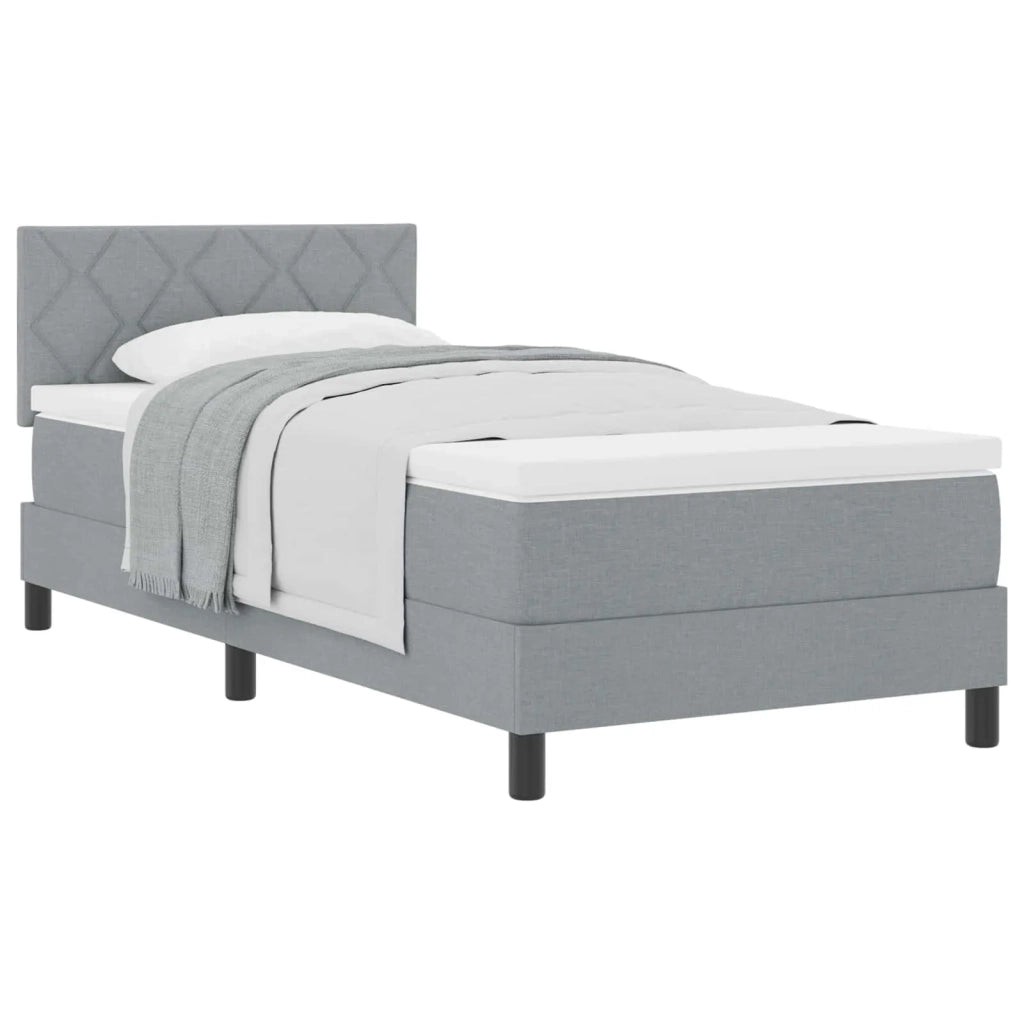 Letto a molle con testiera Grigio chiaro 100 x 200 cm Tessuto 3338741