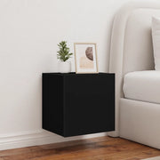 Mobili TV a Parete con Luci LED 2pz Neri 40,5x35x40 cm 837249