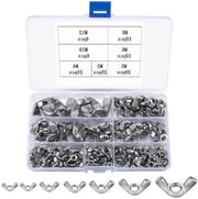 Kit Assortimento Mostrine Farfalla Premium - 100-Del - Acciaio Inossidabile - Kit Mostrine Ali - Per Fai-da-te - M3/M4/M5/M6/M8/M10/M12.