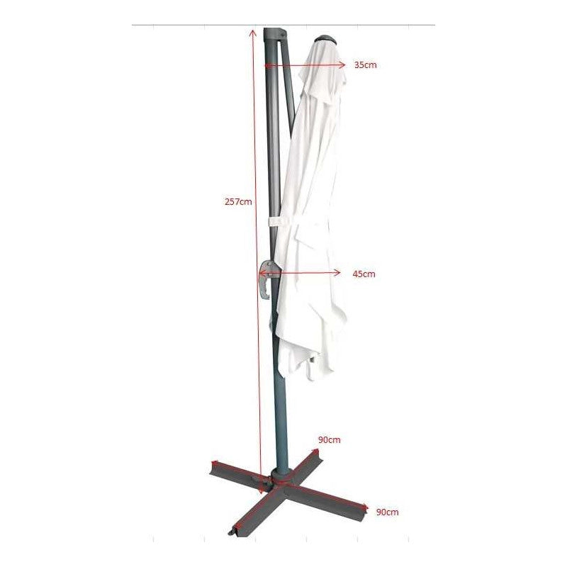 Ombrellone alluminio new michigan 2x3h2,55m senza mantovana bianco