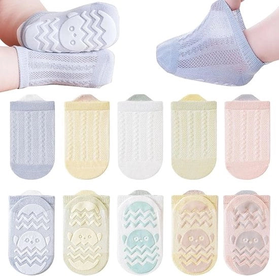 Calze per bambino con mesh antiscivolo e tessuto a maglia 5 pair