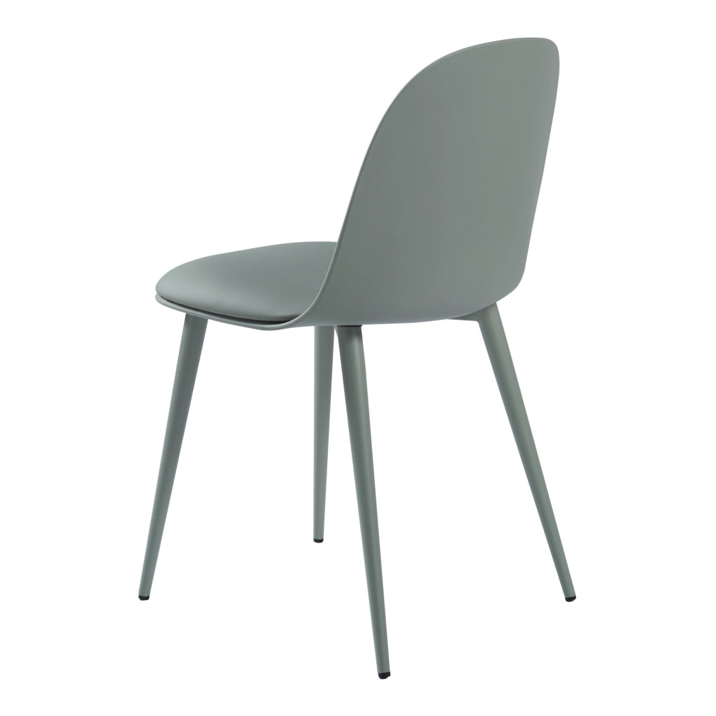 Set Kangasala di 2 Sedie da Sala Cuscino Similpelle - Verde Grigiastro [en.casa]