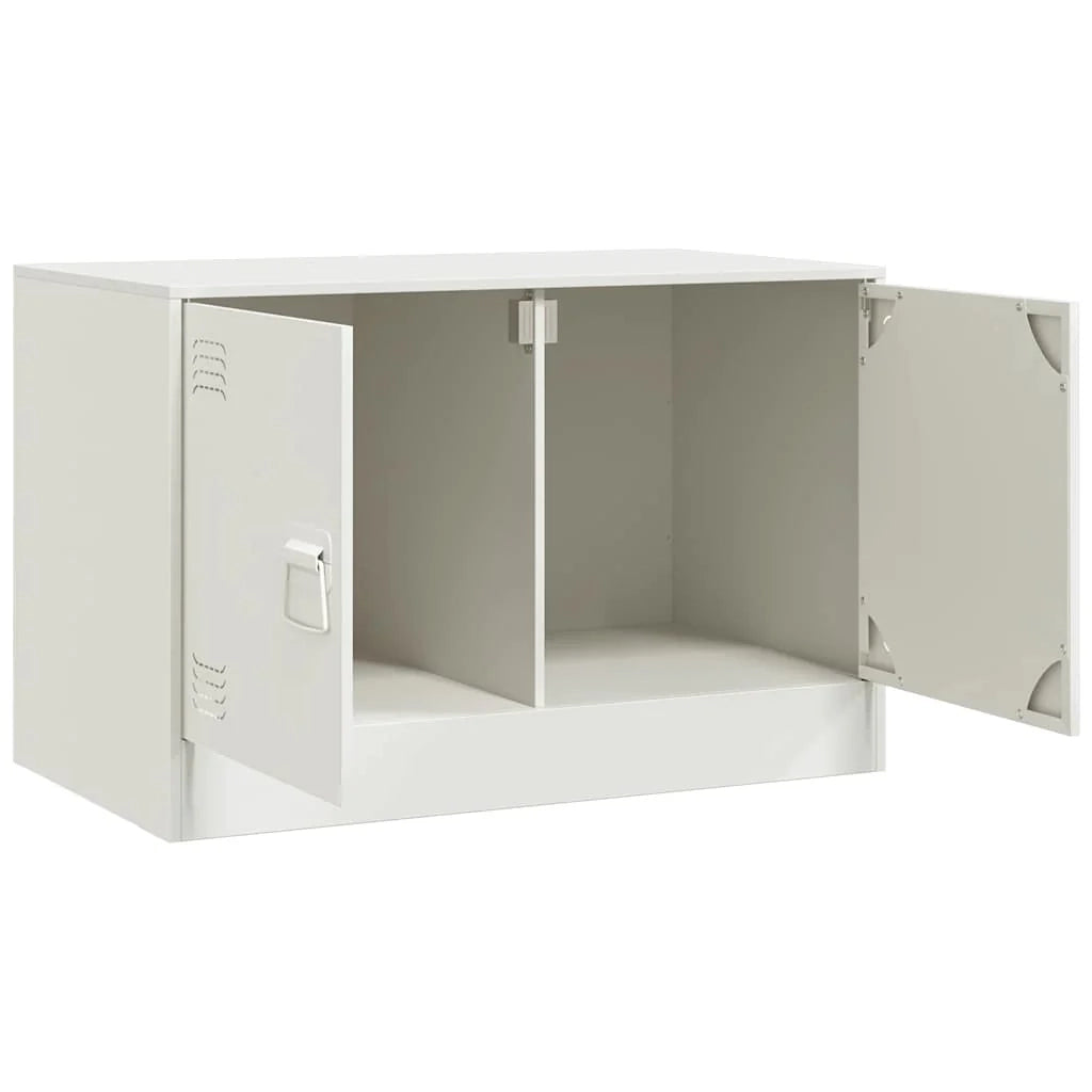 Mobile TV multimediale scaffale TV mobile TV sala da pranzo soggiorno camera da letto 67 x 39 x 44 cm acciaio bianco 02_0026144