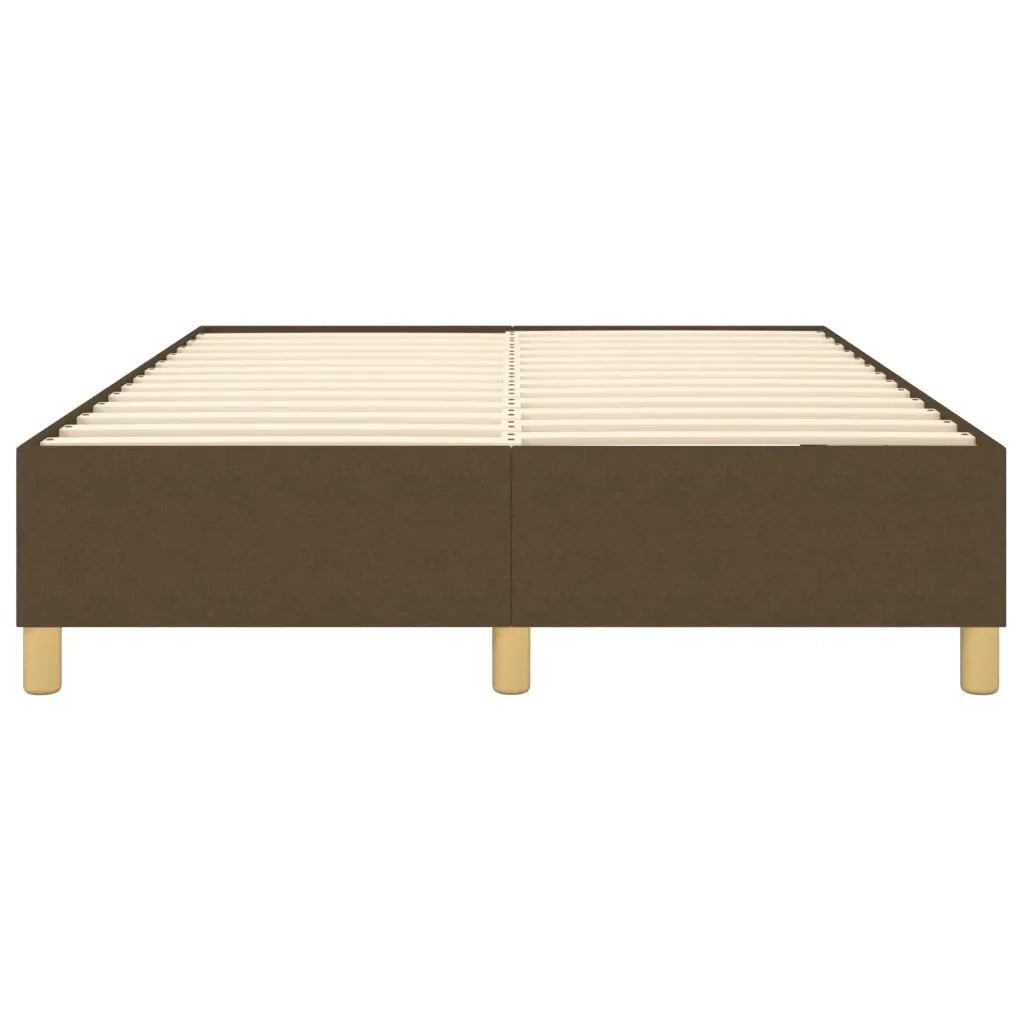 Struttura Letto a Rete a Molle-Giroletto Marrone Scuro 140x200 cm Tessuto 637118