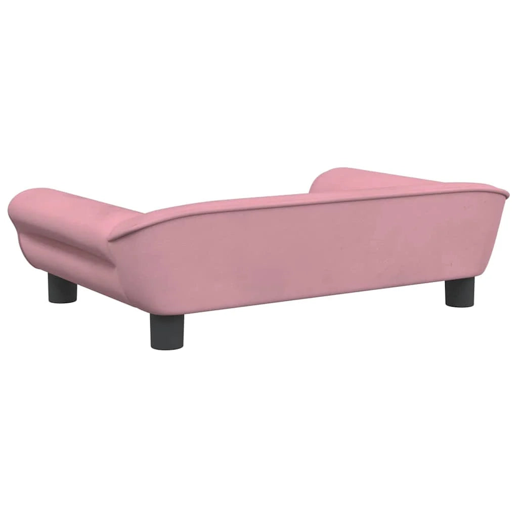 Cuccia per cani con cesto divano confortevole 70 x 48 x 22 cm velluto rosa 02_0042887