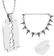 Punk Goth Collana Choker in Acciaio Inossidabile con Spine Metalliche - Ideale per Feste e Uso quotidiano