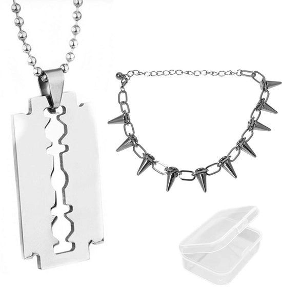 Punk Goth Collana Choker in Acciaio Inossidabile con Spine Metalliche - Ideale per Feste e Uso quotidiano