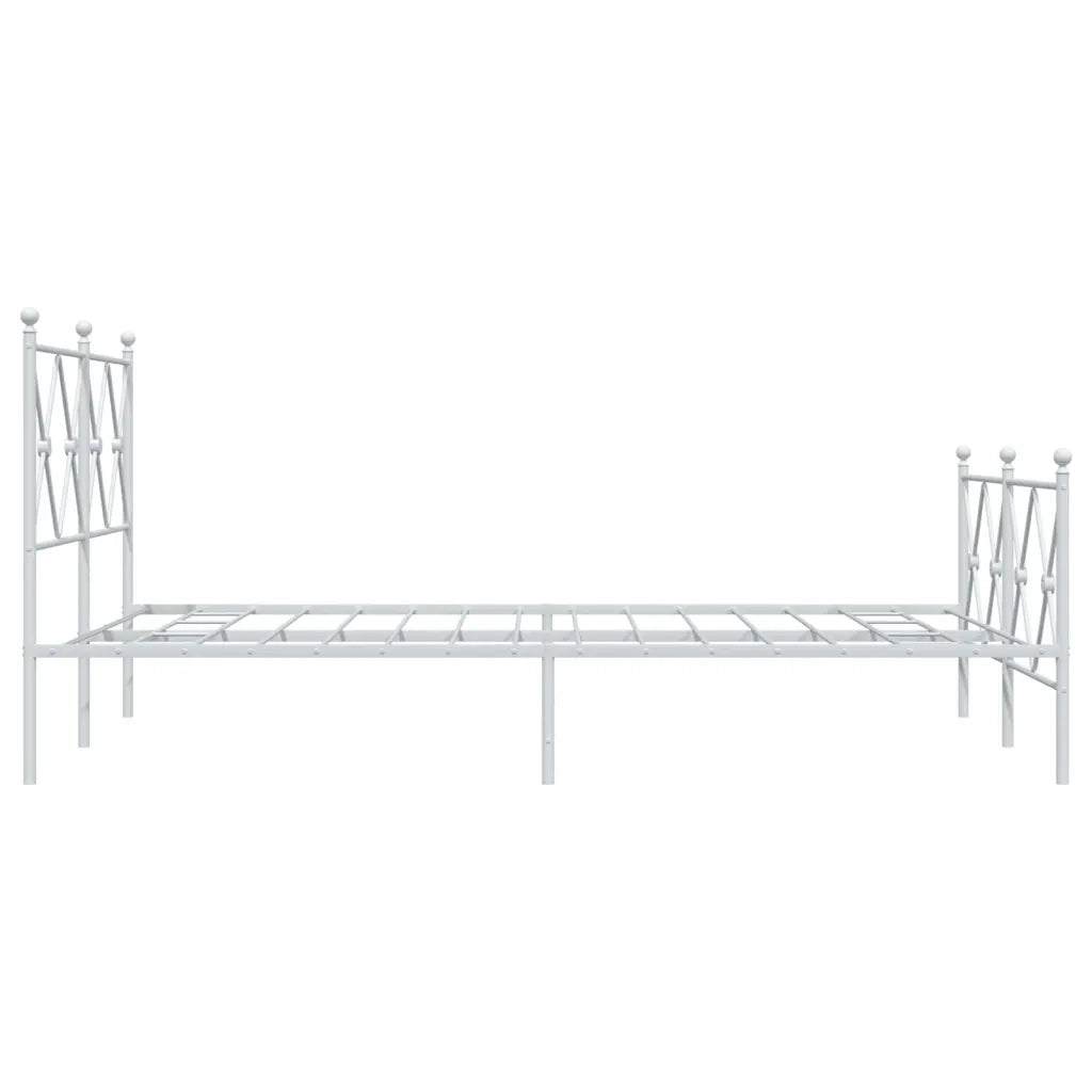 Giroletto con Testiera e Pediera-Struttura Letto Metallo Bianco 120x190 cm 805816