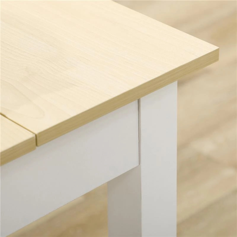 TAVOLO DA PRANZO 4-6 POSTI DESIGN MODERNO PER CUCINA E SOGGIORNO 119X70X75 CM BIANCO E LEGNO