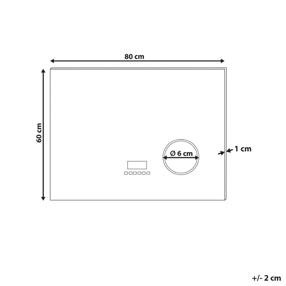 Specchio da bagno illuminato a LED rettangolare 60 x 80 cm Glamour con altoparlante Bluetooth Lente di ingrandimento