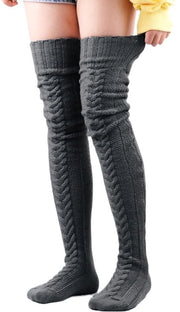 Calze alle ginocchia extra lunghe per donne - Retro calze a maglia - Caldi per le gambe ragazze - 85 cm/105 cm - Calze di alta qualità in acrilico