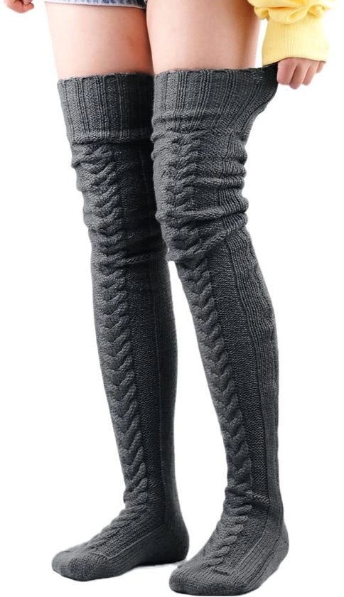 Calze alle ginocchia extra lunghe per donne - Retro calze a maglia - Caldi per le gambe ragazze - 85 cm/105 cm - Calze di alta qualità in acrilico