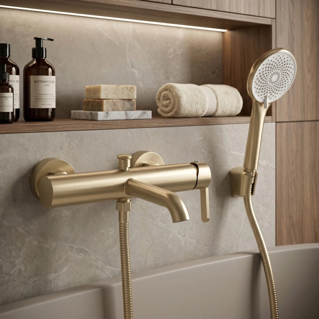 Rubinetto Da Vasca Rea Ontario Side Brush Gold