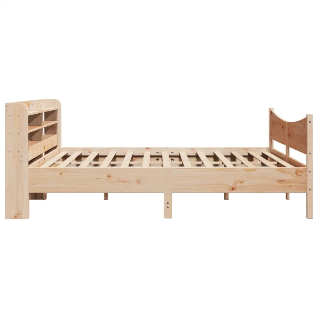 Giroletto con Testiera 200x200 cm in Legno Massello di Pino 3307032