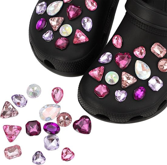 Serie di 28 cristalli di diamante per scarpe per donne - Catena bling paesana per stivali con accessori da coccodrillo