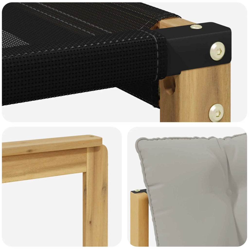 Set di divani da esterno-Sofa da giardino Legno di Acacia Massello e Textilene 886348