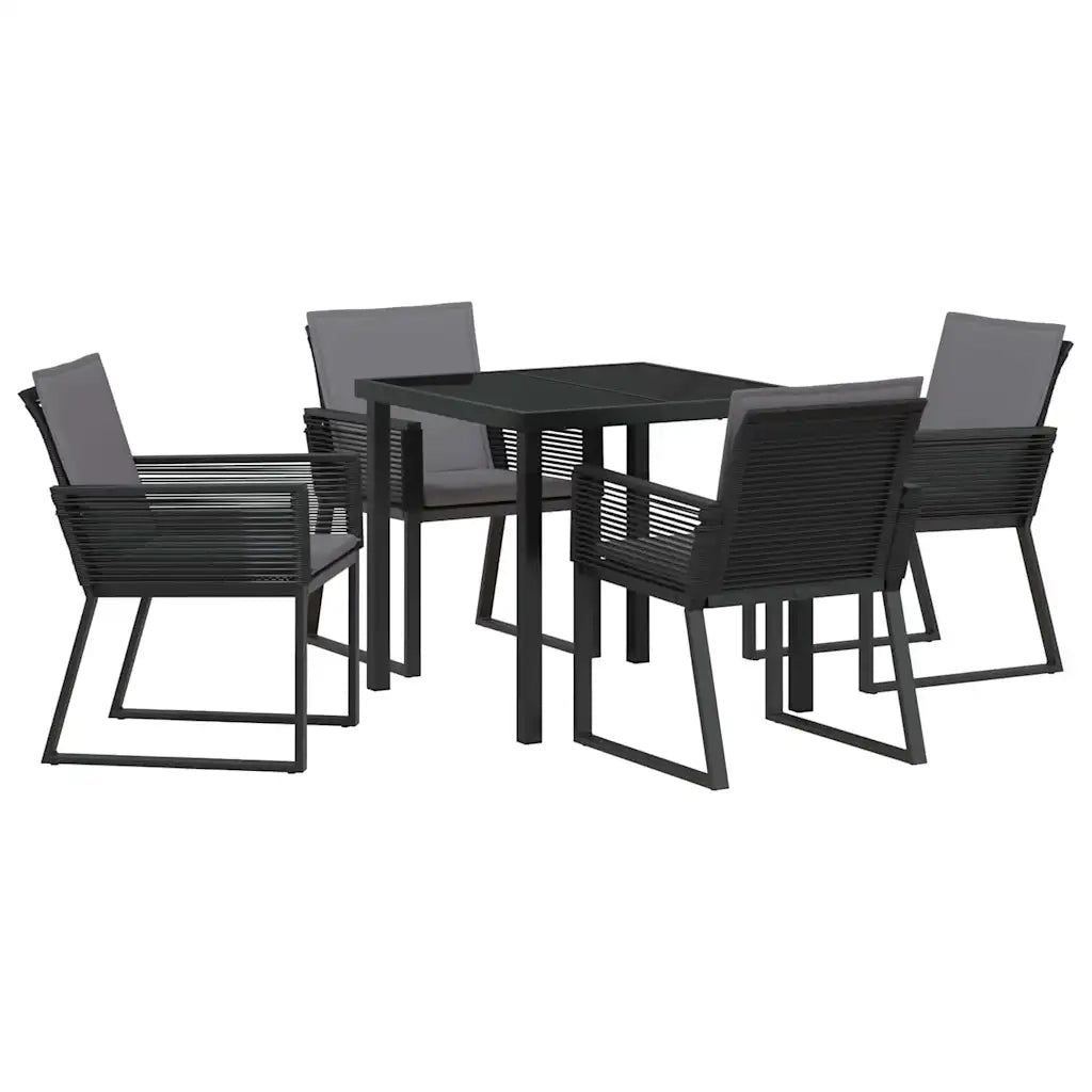 Set da Pranzo per Giardino 5 pcs Nero 3379318
