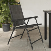 Sedie Giardino Pieghevoli 8 pz Acciaio Grigio MÃ©lange Textilene