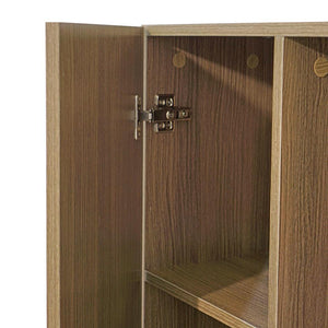 Mobile a Colonna per  Bagno 50x140x24 cm 1 Anta 4 Ripiani in Melaminico Rovere Scuro