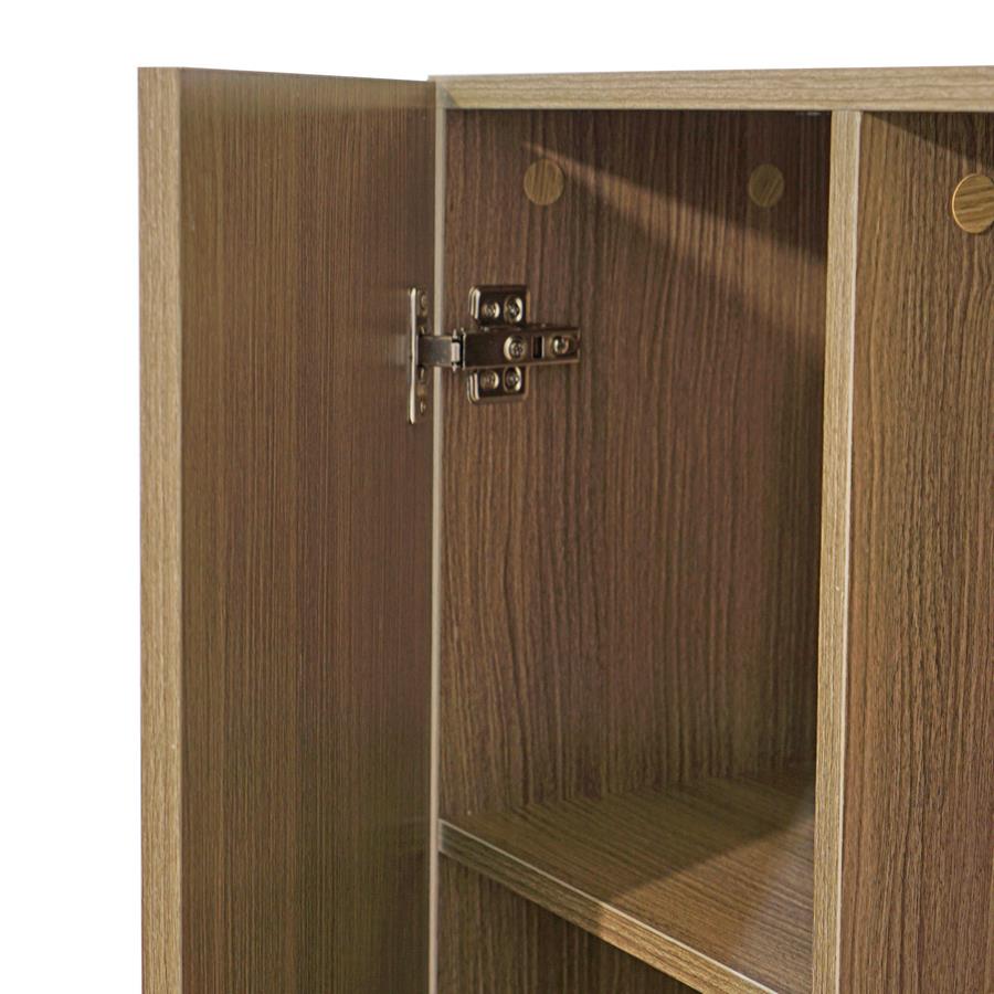 Mobile a Colonna per  Bagno 50x140x24 cm 1 Anta 4 Ripiani in Melaminico Rovere Scuro