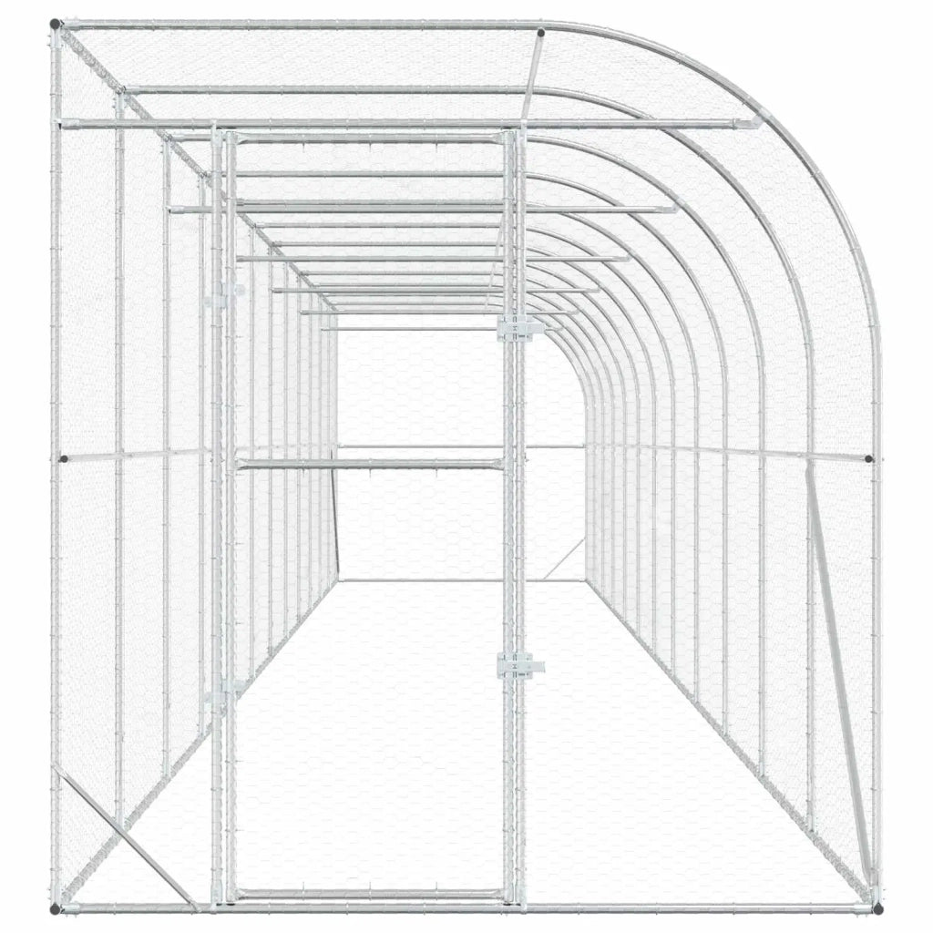 Gabbia per Polli Contro il Muro Argento 600 x 150 x 215 cm 3434735