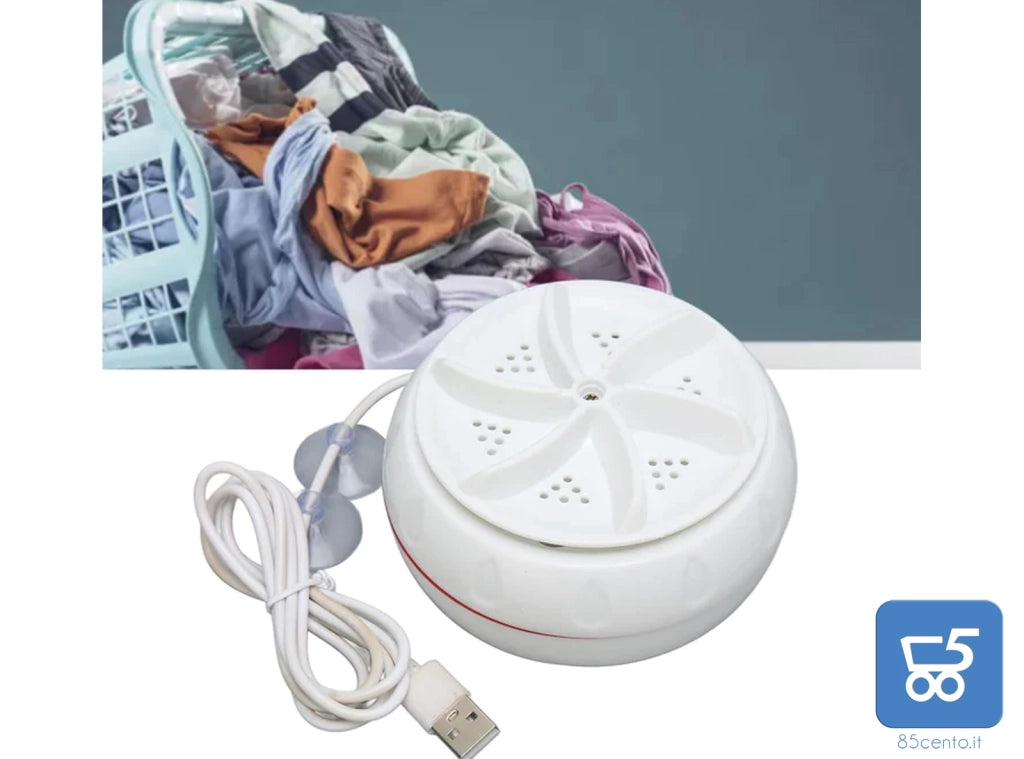 Mini Lavatrice Portatile ad Ultrasuoni USB per Vestiti Biancheria Campeggio Camper