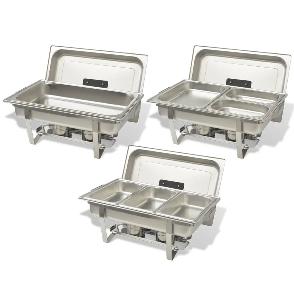 Set 3 pz Teglie Scaldavivande in Acciaio Inossidabile 50529