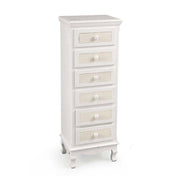 VIENNA CASSETTIERA SLIM A 6 CASSETTI 40X30X112 CM IN COLORE BIANCO E CREMA