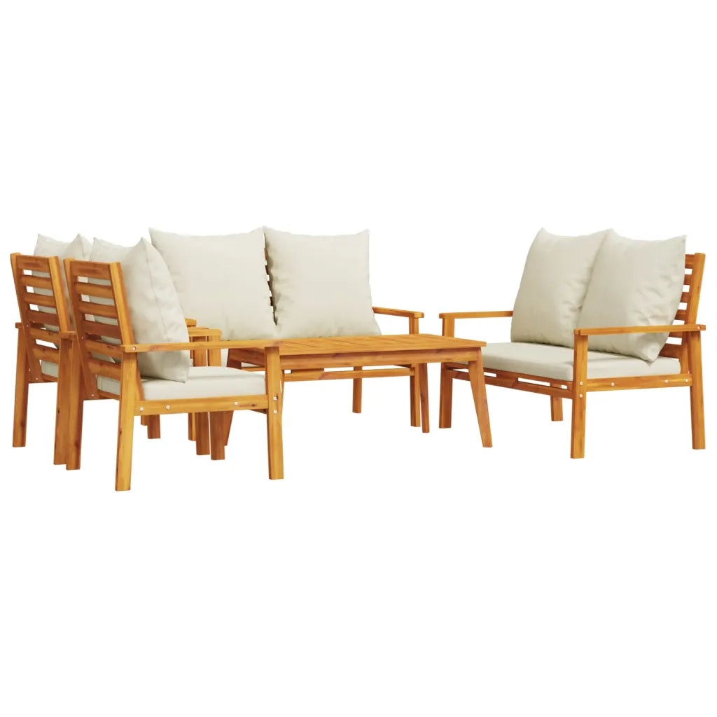 Set Salotto da Giardino 5 pz con Cuscini Legno Massello Acaciacod mxl 92558