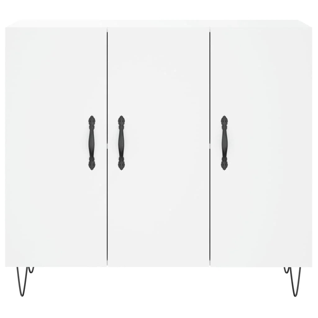 Buffet credenza cassettiera armadio mobile contenitore organizer per cucina soggiorno salotto 90 x 34 x 80 cm legno ingegnerizzato bianco 02_0030533