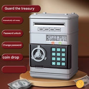 Spazzola per bambini con blocco numerico, rotolatore automatico, sensore di impronta digitale, suono e luce elettrici, grande capacità, simula una smart cash machine, non richiede batterie.
