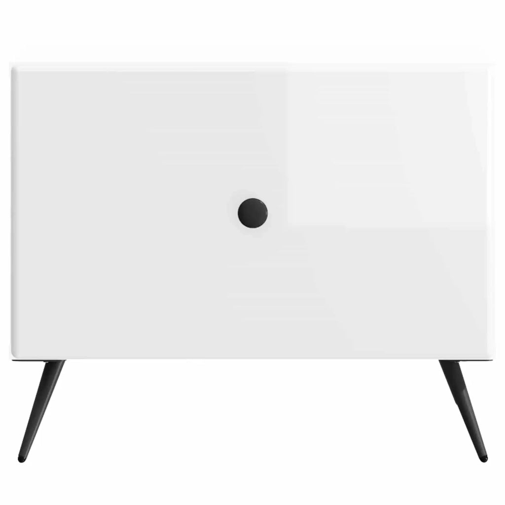 Tavolino da salotto con cassetto Bianco Lucido 49 x 50 x 40 cm