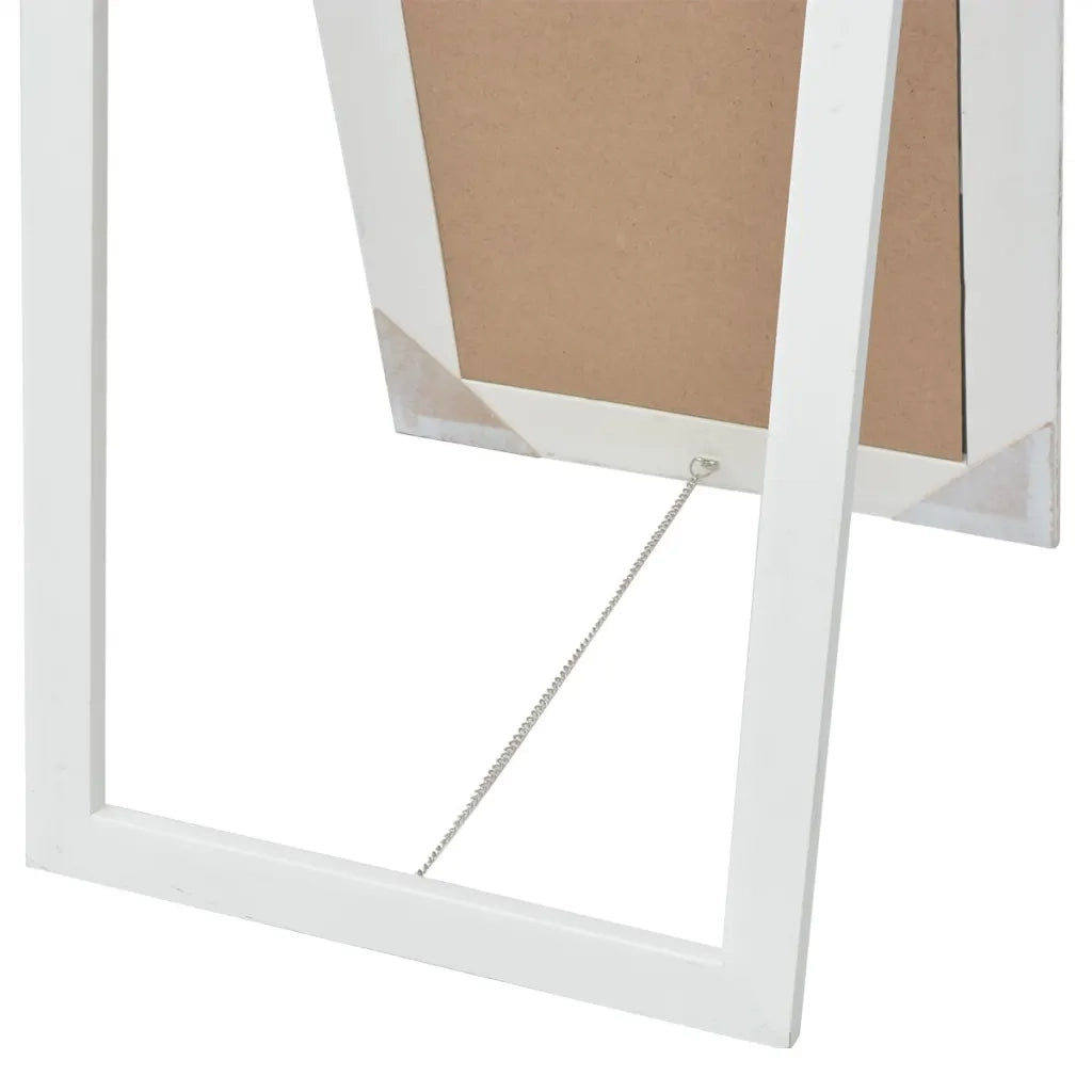 Specchio Autoportante Stile Barocco-Specchio Decorativo 160x40 cm Bianco