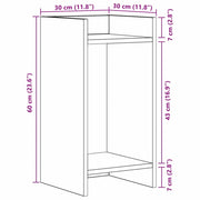 Supporto per piante Quercia Affumicata 30 x 30 x 60 cm 899602