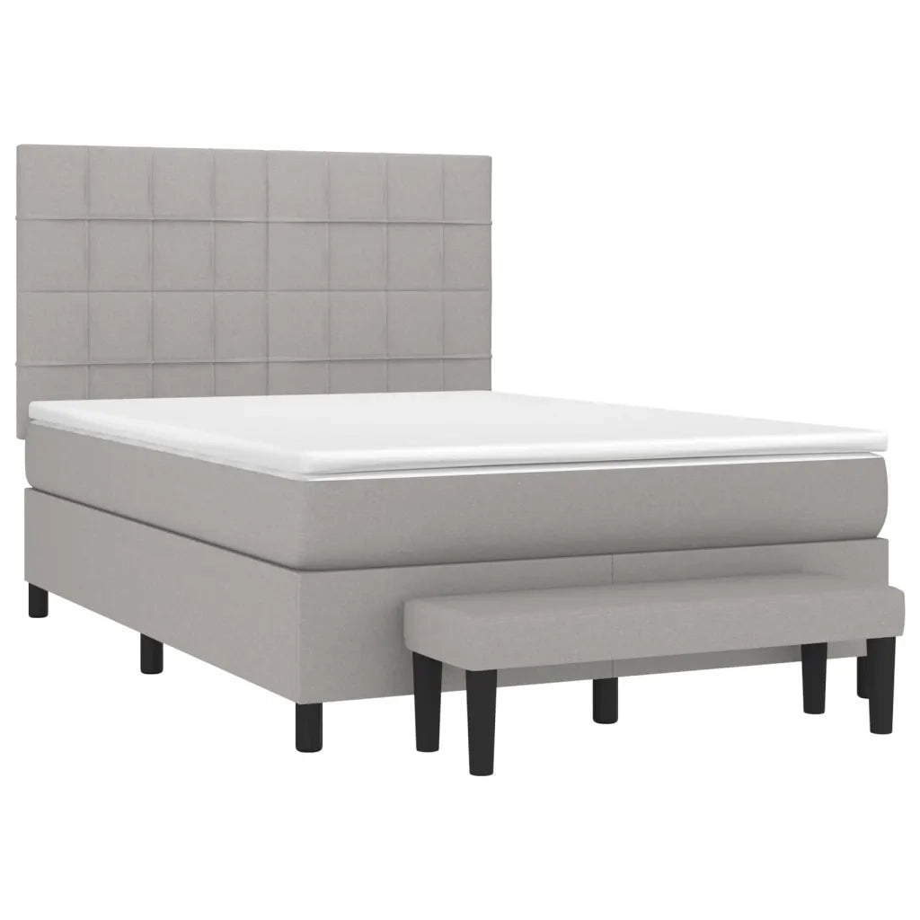 Giroletto a Molle con Materasso Grigio Chiaro 140x190cm Tessutocod mxl 99159