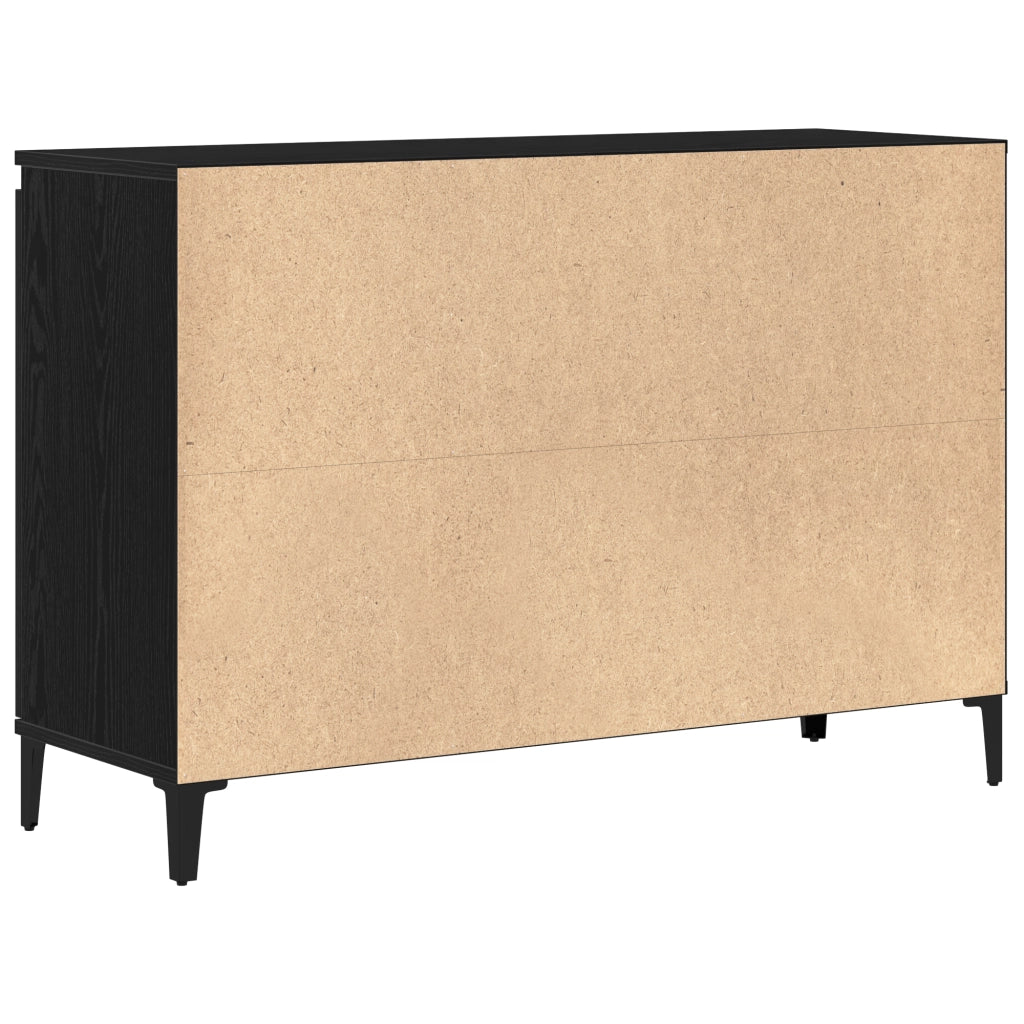 Credenza Nera in Rovere 104x35x70 cm in Legno Ingegnerizzato