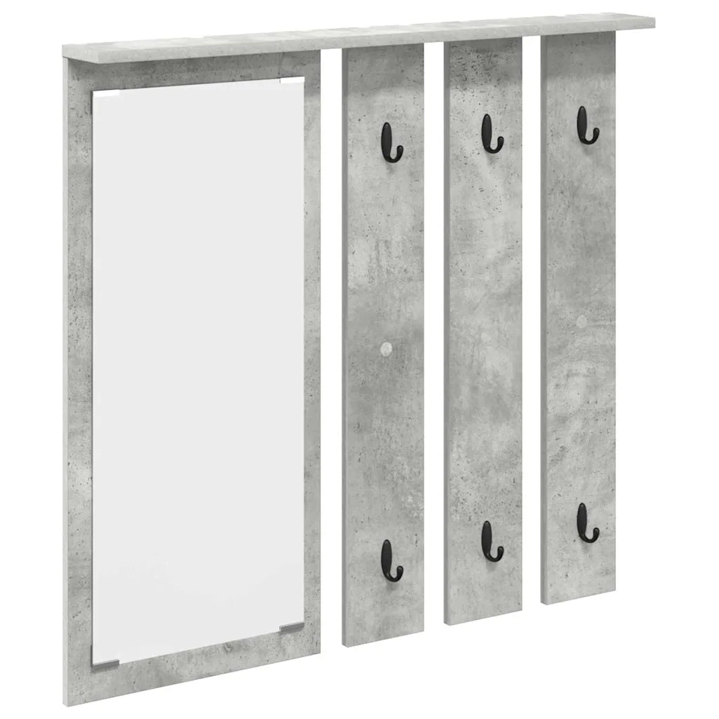 Appendiabiti a muro con specchio Grigio cemento 84 x 10 x 80 cm CFW2594461