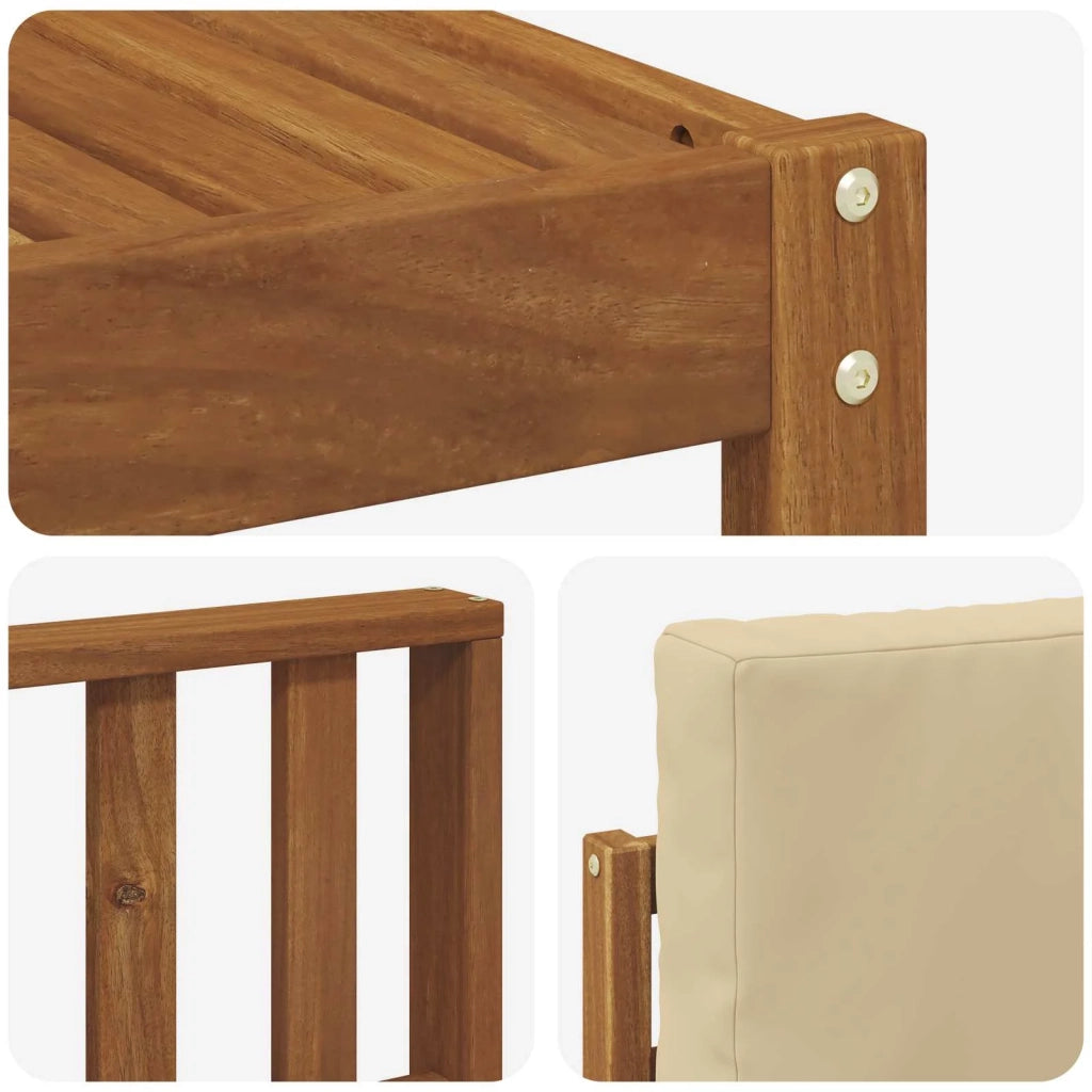 Set di divani da esterno con cuscino 8 pcs Naturale e Beige 3366741
