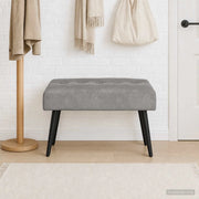 Panchina con bottoni imbottiti Grigio Chiaro 60 x 40 x 45 cm 42038501