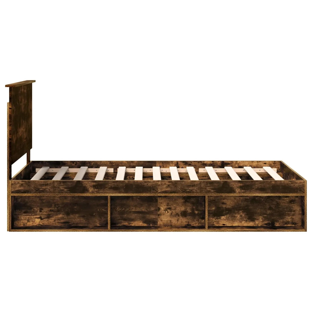 Struttura del letto Rovere fumé 100 x 200 cm Pino massello