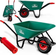 ® Carriola 100 Litri da Giardino Cantiere Costruzione Portata Massima 250kg con Pneumatico Vasca Polipropilene