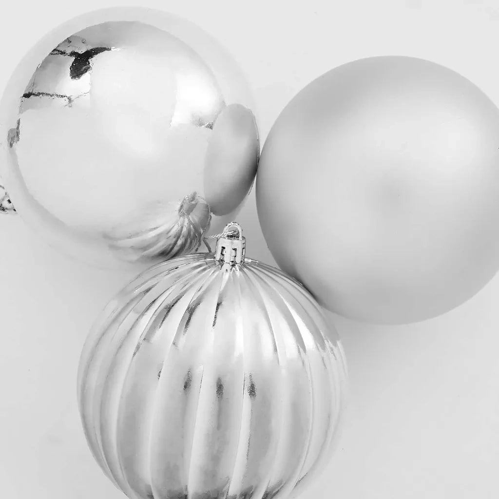 Set di palline di Natale XXL 4 pz Argento Plastica CFW3204352