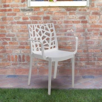 POLTRONA MATRIX IMPILABILE IN POLIPROPILENE 55X58X85 CM BIANCA OKX